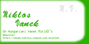 miklos vanek business card